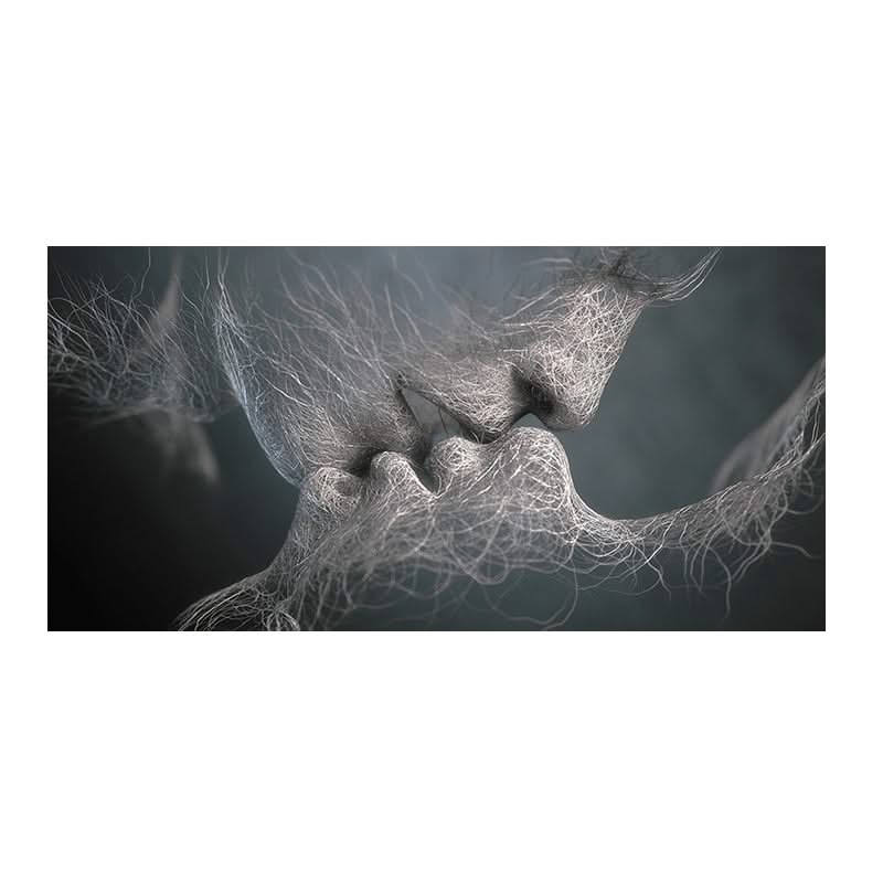 Golden And Black Love Kiss Lips Canvas Wall Art-ChandeliersDecor.com