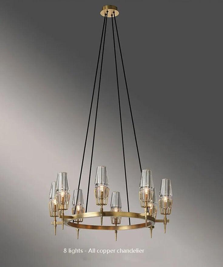 ChandeliersDecor.com-Ceiling Chandelier-Golden Radiance Modern Glass Ceiling Chandelier