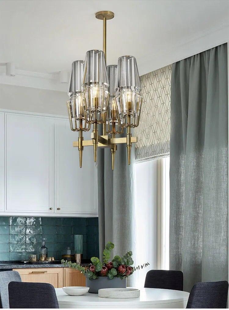 ChandeliersDecor.com-Ceiling Chandelier-Golden Radiance Modern Glass Ceiling Chandelier