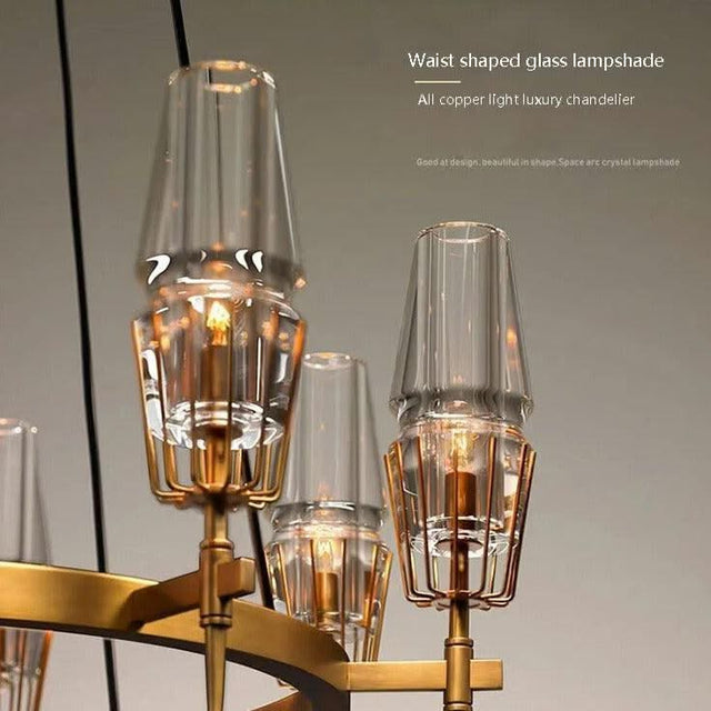 ChandeliersDecor.com-Ceiling Chandelier-Golden Radiance Modern Glass Ceiling Chandelier