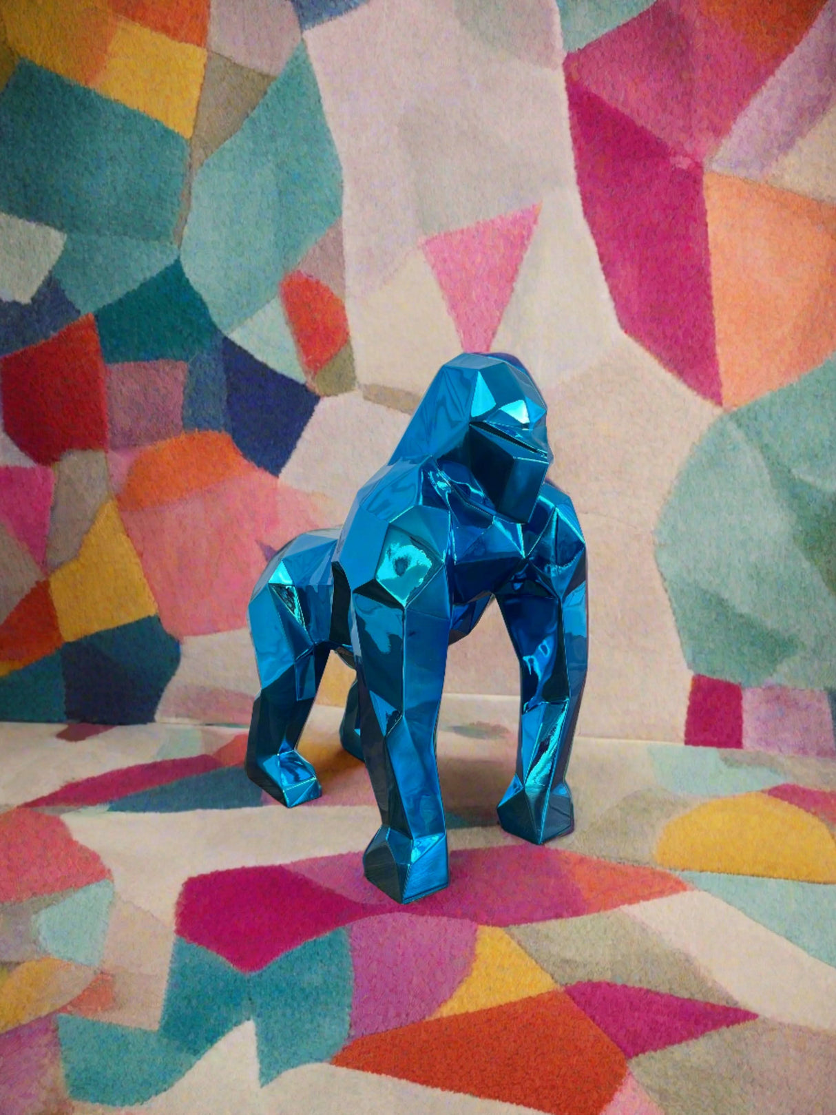 Gorilla Fiberglass Resin Pop Art Finish Sculpture-ChandeliersDecor.com