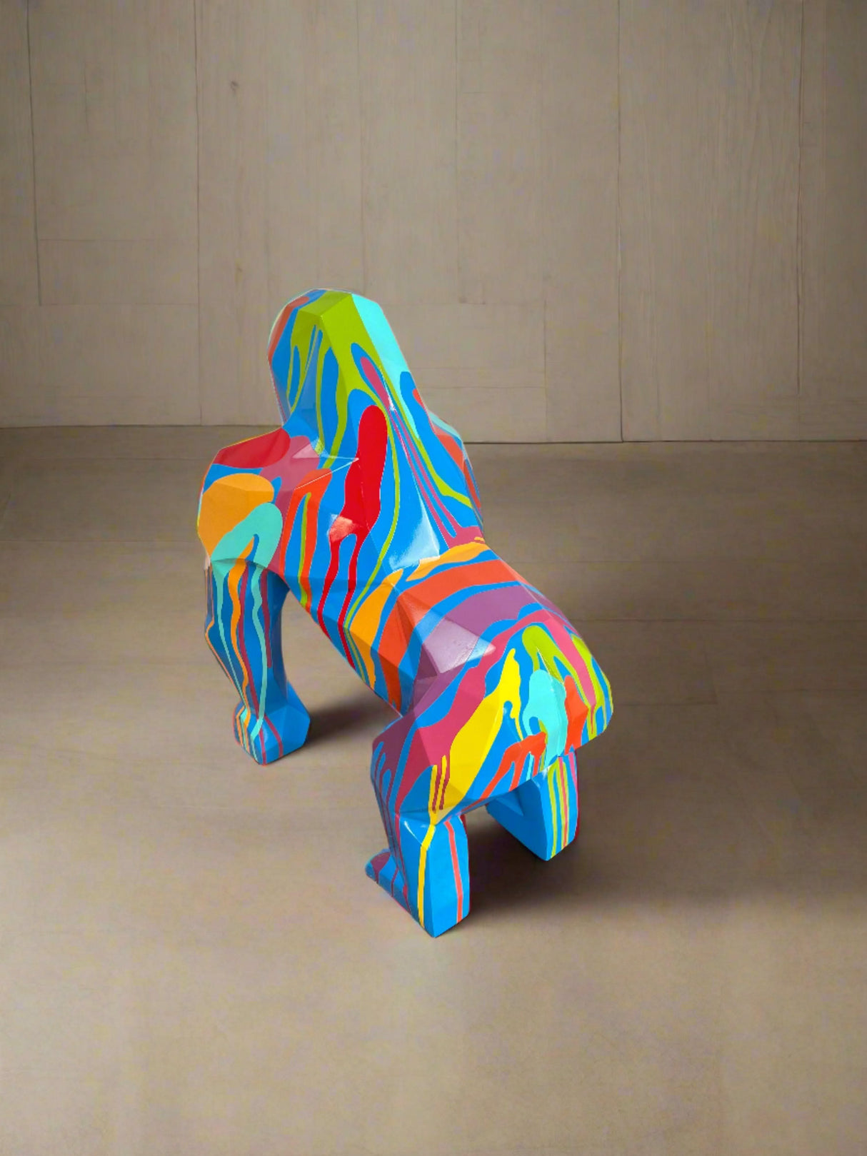 Gorilla Fiberglass Resin Pop Art Finish Sculpture-ChandeliersDecor.com