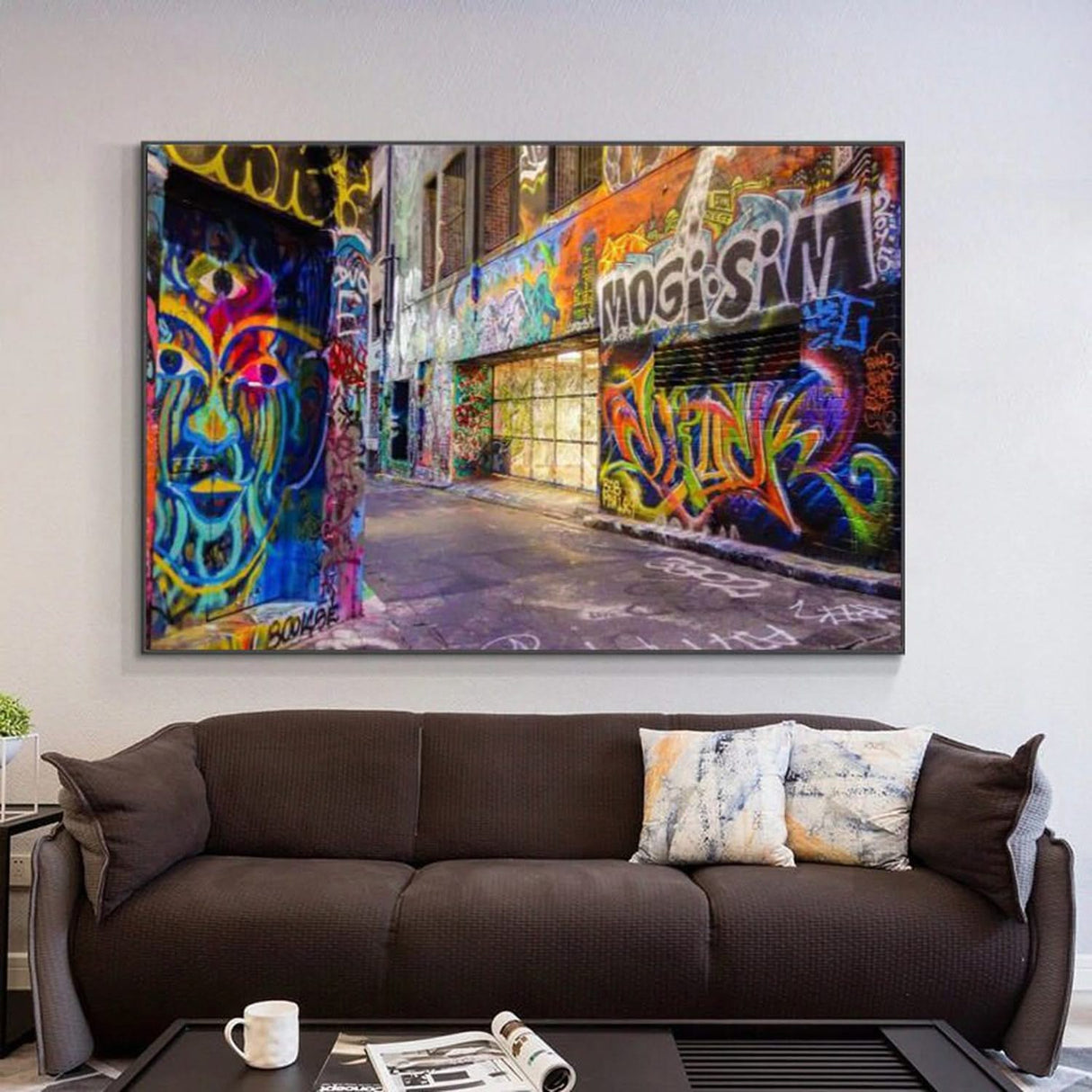 Graffiti Area Canvas Wall Art: Vibrant Street-Inspired Décor-ChandeliersDecor.com