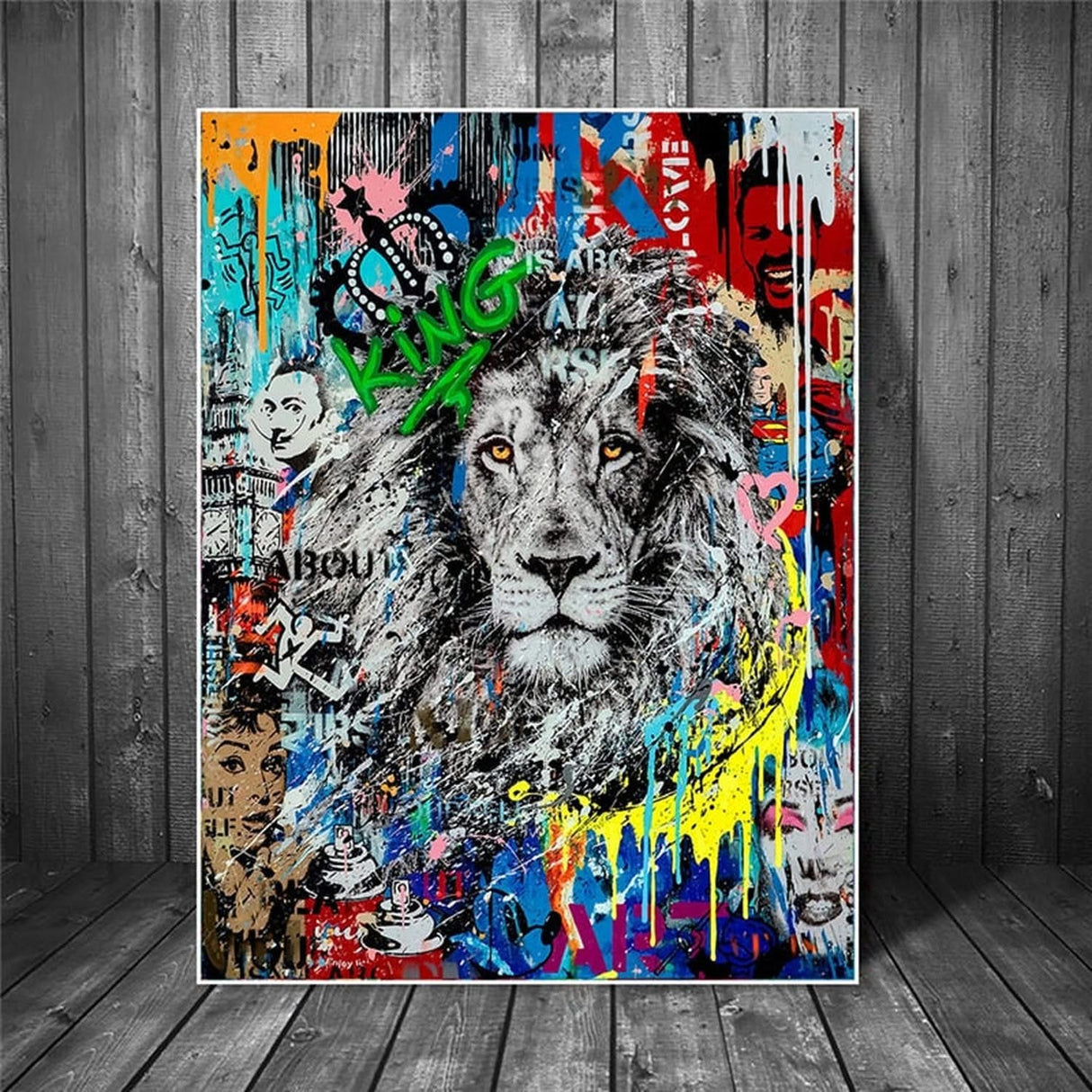 Graffiti Art Lion Canvas Wall Art-ChandeliersDecor.com