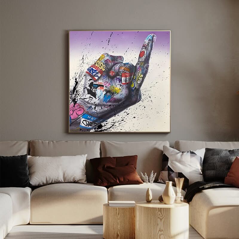 Graffiti Art Modern Fist Inspirational Canvas Wall Art-ChandeliersDecor.com