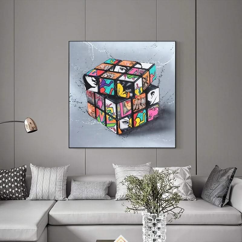 Graffiti Artwork of Magic Blocks Canvas Wall Art-ChandeliersDecor.com