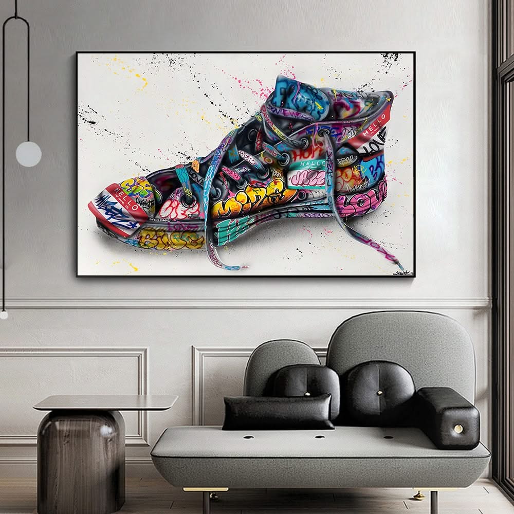 Graffiti Artwork Sneakers Canvas Wall Art-ChandeliersDecor.com