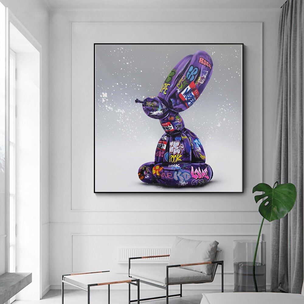 ChandeliersDecor.com-Wall Posters-Graffiti Balloon Dog Canvas Art - Balloon Dog Poster