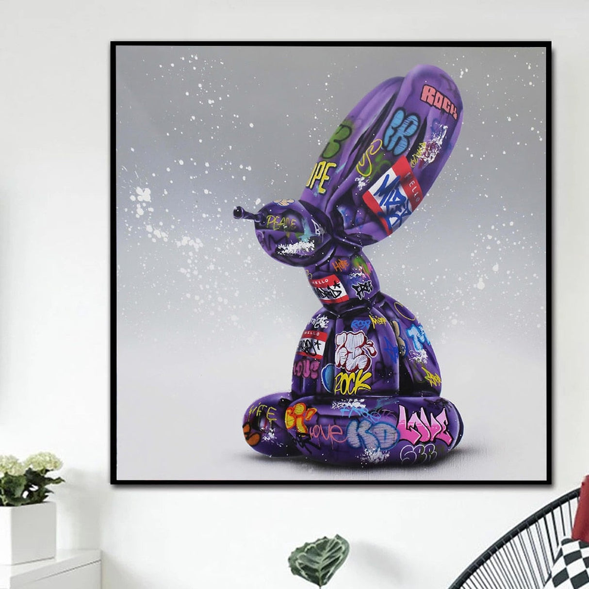 ChandeliersDecor.com-Wall Posters-Graffiti Balloon Dog Canvas Art - Balloon Dog Poster