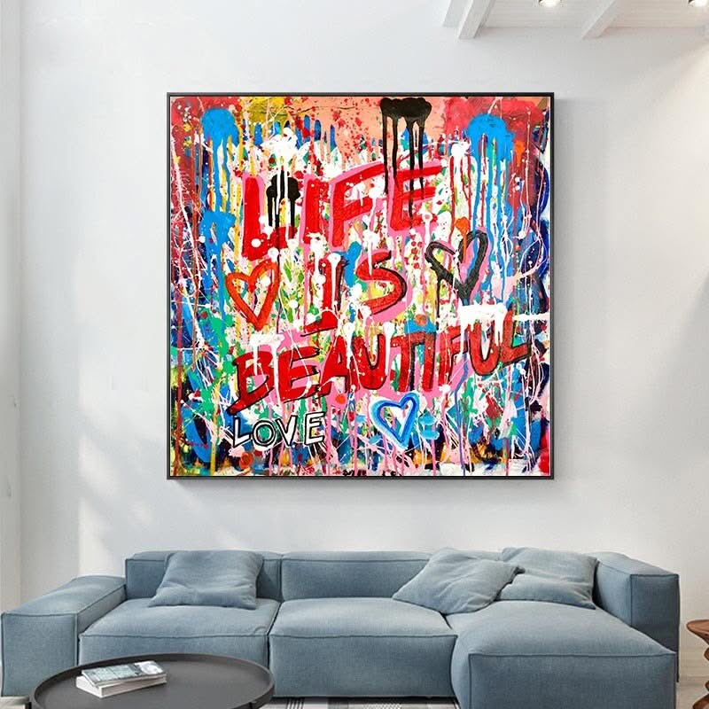 Graffiti Follow Your Dreams Canvas Wall Art-ChandeliersDecor.com