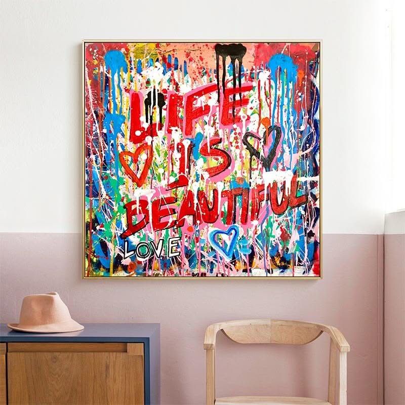 Graffiti Follow Your Dreams Canvas Wall Art-ChandeliersDecor.com