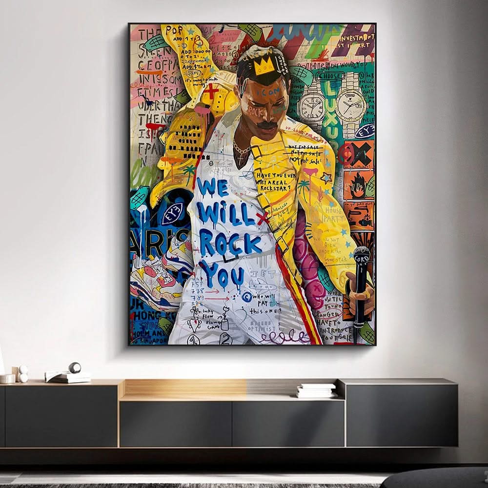 Graffiti Pop Art Singer Hip Hop Canvas Wall Art-ChandeliersDecor.com