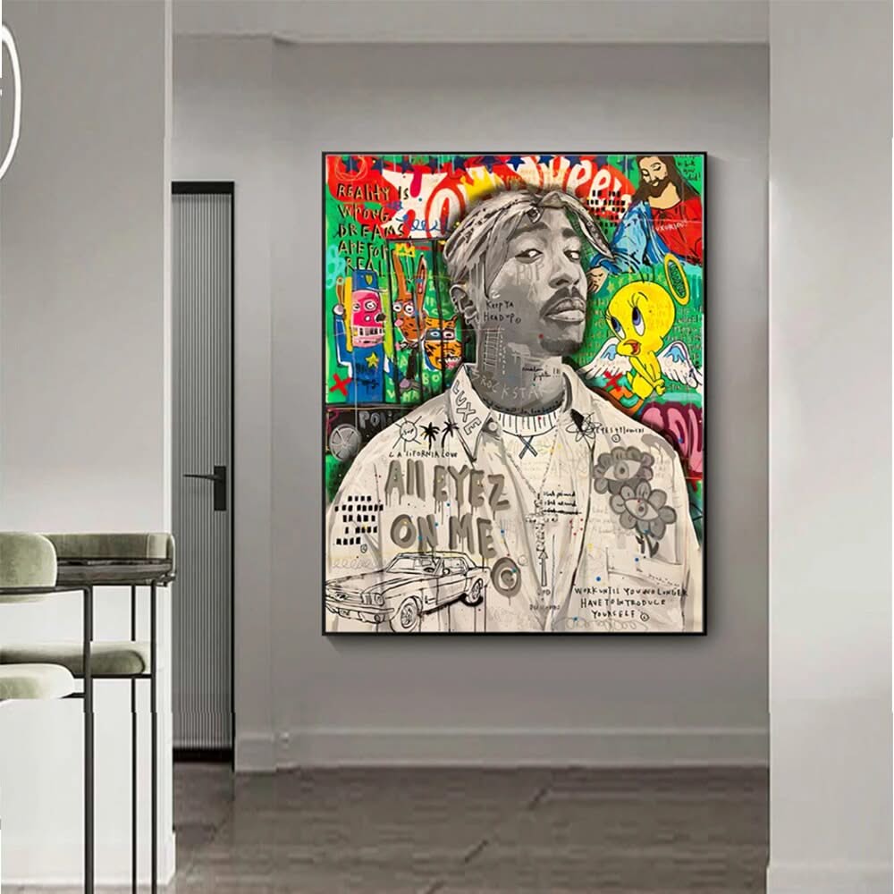 Graffiti Pop Art Singer Hip Hop Canvas Wall Art-ChandeliersDecor.com