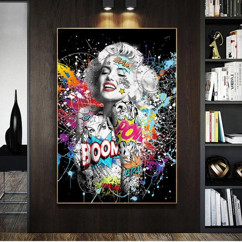 ChandeliersDecor.com-Wall Posters-Graffiti Sexy Girl Canvas Wall Art