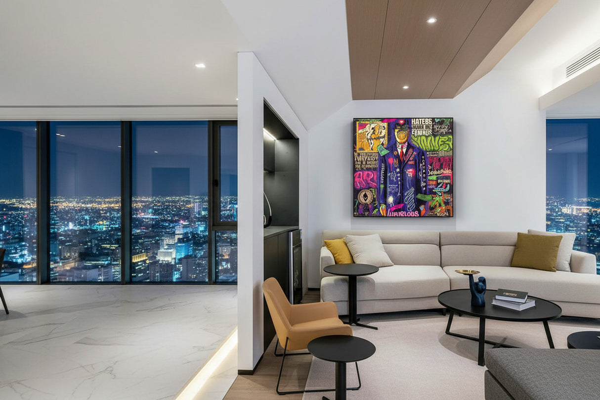 Graffiti Wall Art Lovers Kiss Canvas Wall Art-ChandeliersDecor.com