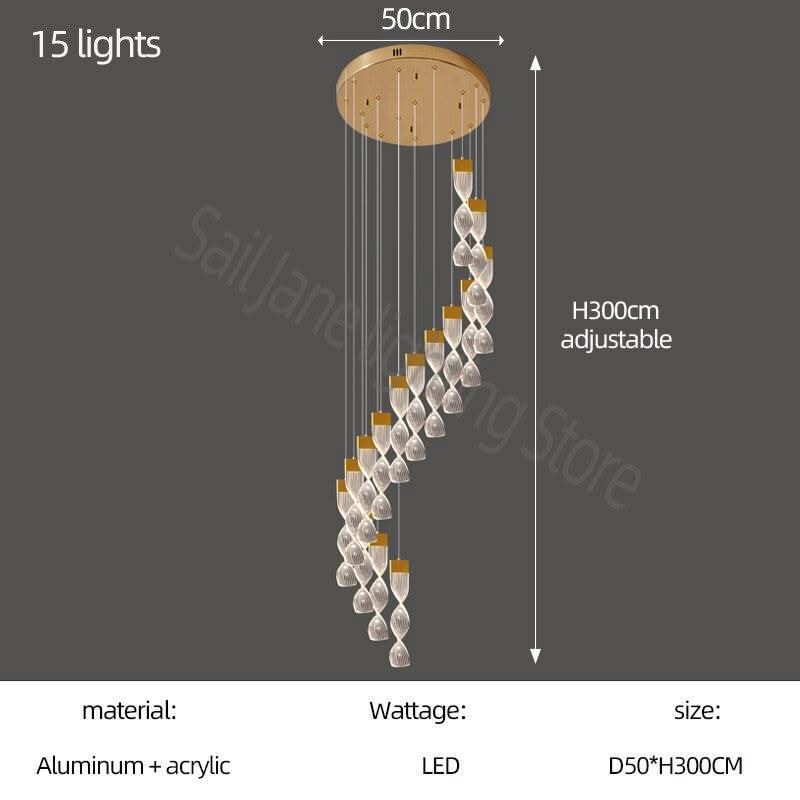 ChandeliersDecor.com-Staircase Chandelier-Grand Twirl Staircase Chandelier: Premium Lighting Solution