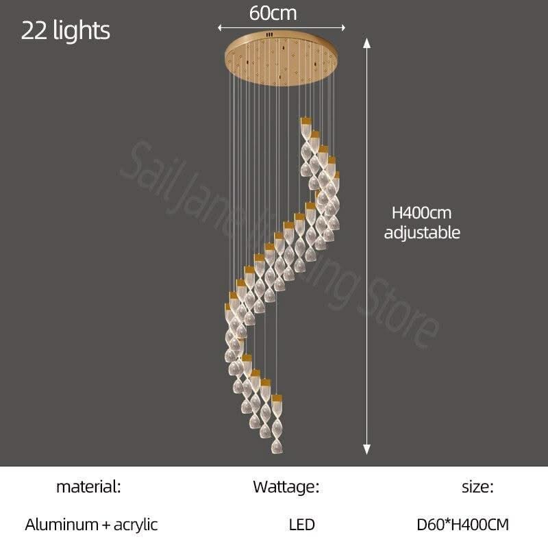 ChandeliersDecor.com-Staircase Chandelier-Grand Twirl Staircase Chandelier: Premium Lighting Solution