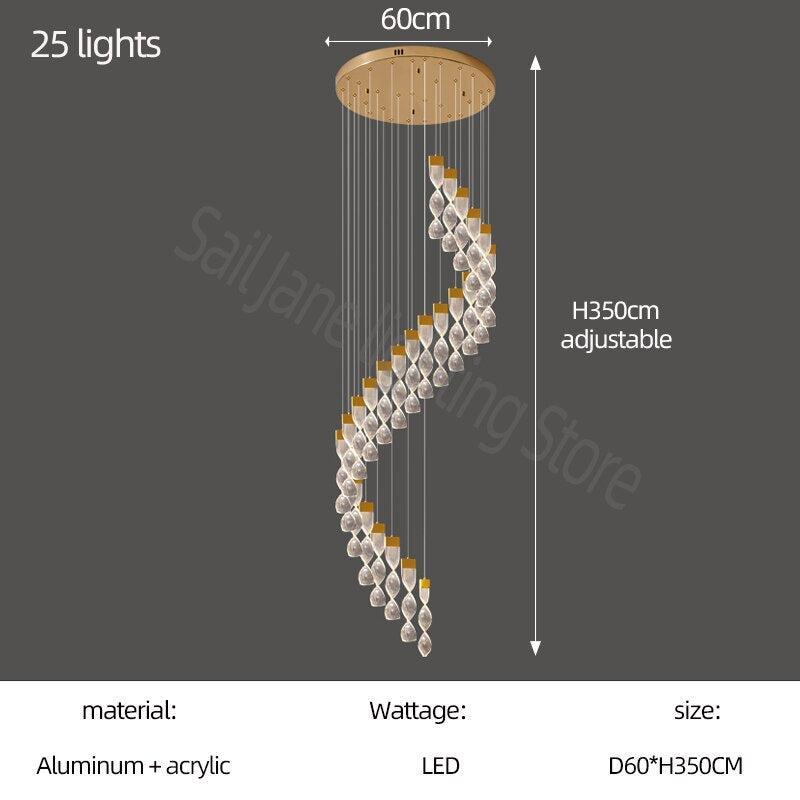 ChandeliersDecor.com-Staircase Chandelier-Grand Twirl Staircase Chandelier: Premium Lighting Solution