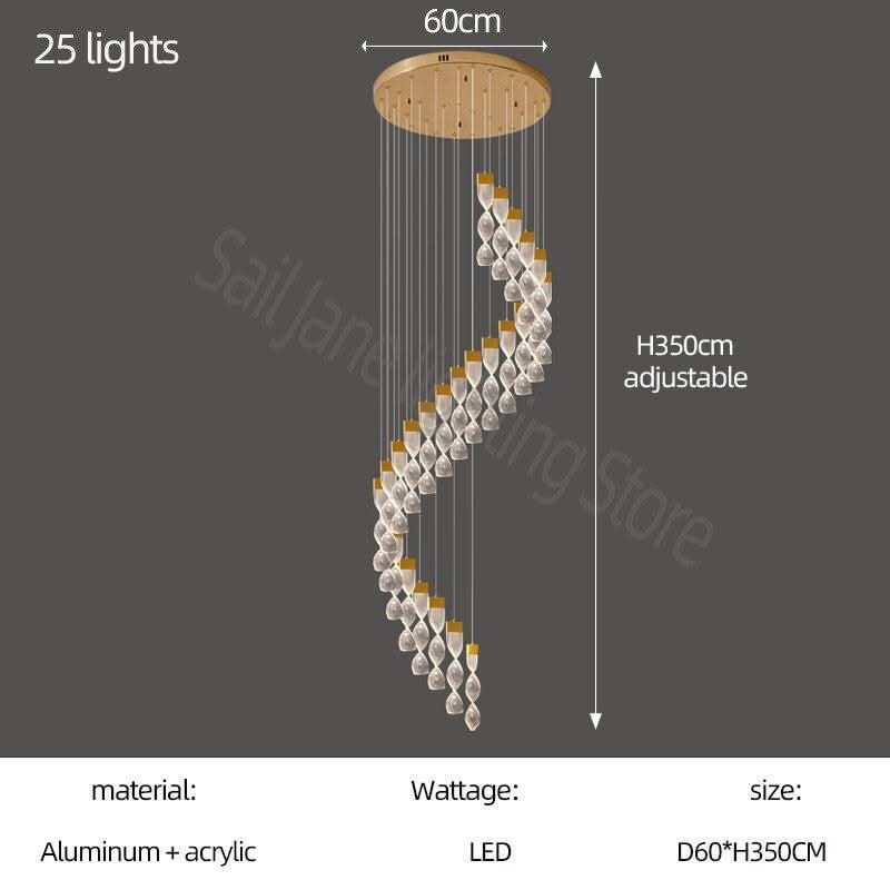 ChandeliersDecor.com-Staircase Chandelier-Grand Twirl Staircase Chandelier: Premium Lighting Solution