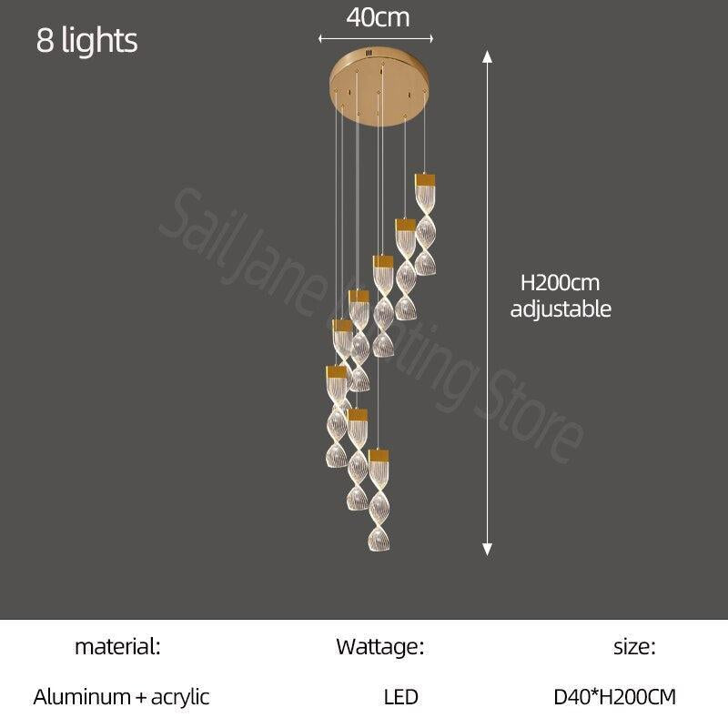 ChandeliersDecor.com-Staircase Chandelier-Grand Twirl Staircase Chandelier: Premium Lighting Solution
