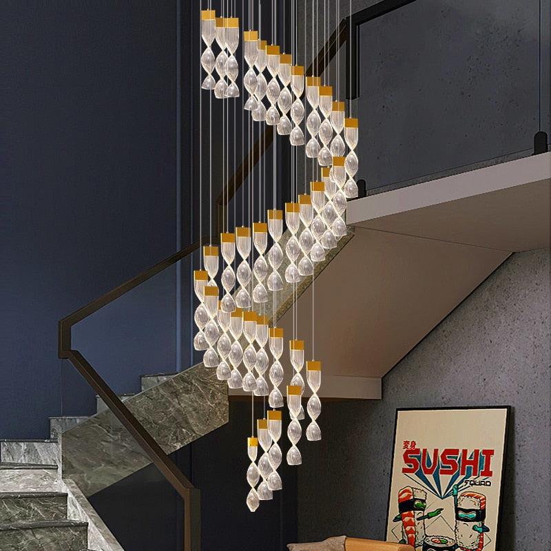 ChandeliersDecor.com-Staircase Chandelier-Grand Twirl Staircase Chandelier: Premium Lighting Solution
