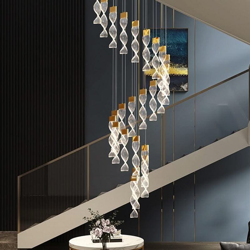 ChandeliersDecor.com-Staircase Chandelier-Grand Twirl Staircase Chandelier: Premium Lighting Solution