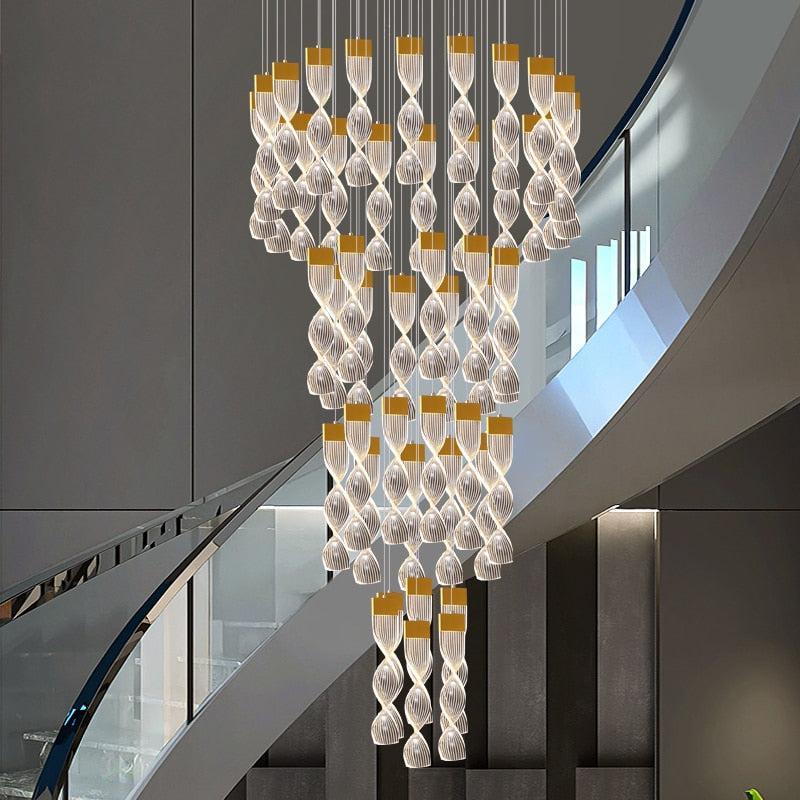 ChandeliersDecor.com-Staircase Chandelier-Grand Twirl Staircase Chandelier: Premium Lighting Solution