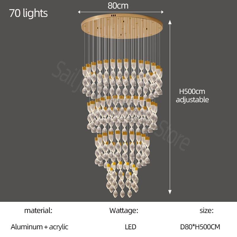 ChandeliersDecor.com-Staircase Chandelier-Grand Twirl Staircase Chandelier: Premium Lighting Solution