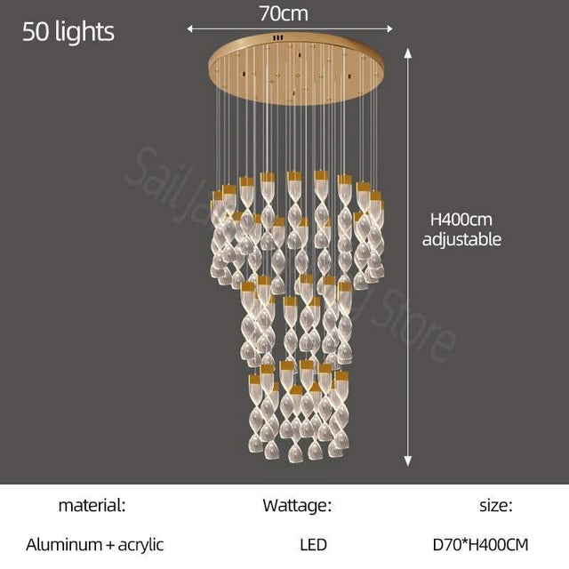 ChandeliersDecor.com-Staircase Chandelier-Grand Twirl Staircase Chandelier: Premium Lighting Solution
