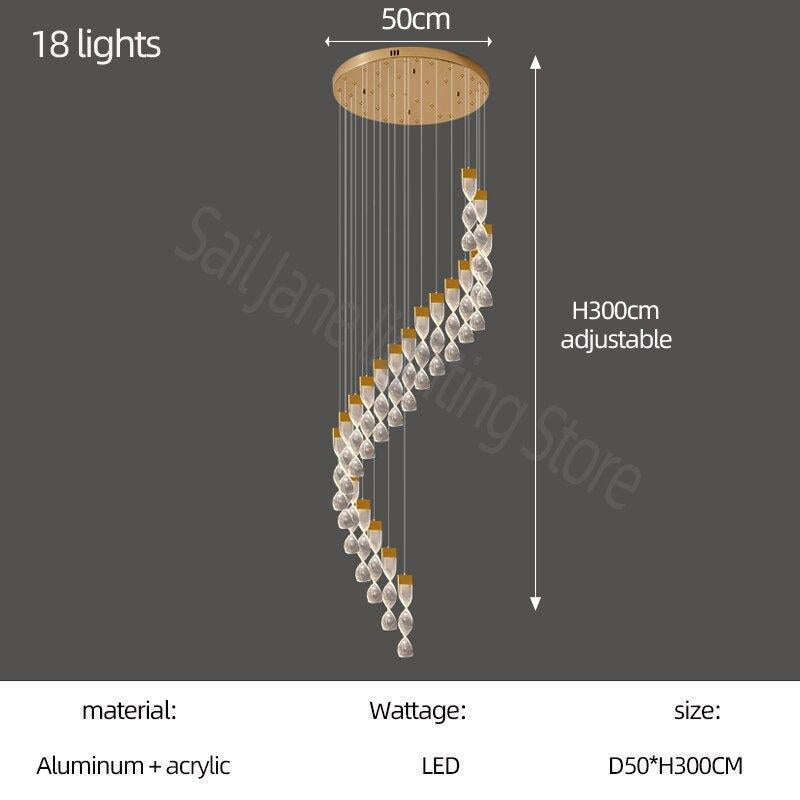 ChandeliersDecor.com-Staircase Chandelier-Grand Twirl Staircase Chandelier: Premium Lighting Solution