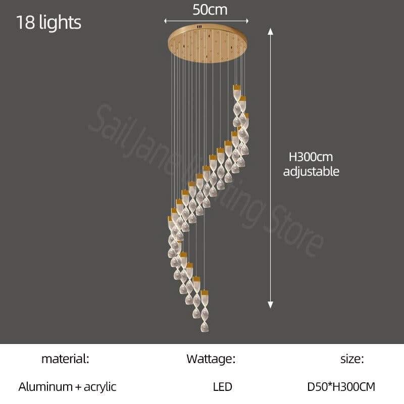 ChandeliersDecor.com-Staircase Chandelier-Grand Twirl Staircase Chandelier: Premium Lighting Solution