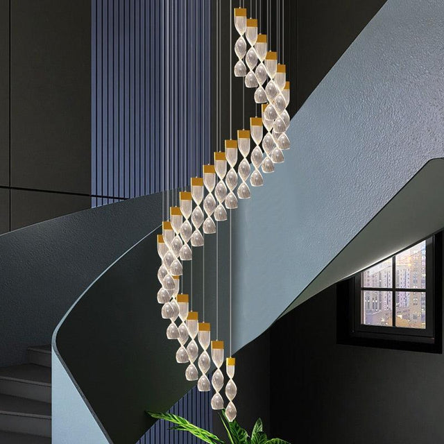 ChandeliersDecor.com-Staircase Chandelier-Grand Twirl Staircase Chandelier: Premium Lighting Solution