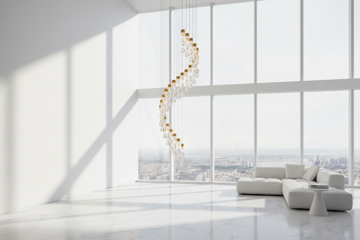 ChandeliersDecor.com-Staircase Chandelier-Grand Twirl Staircase Chandelier: Premium Lighting Solution