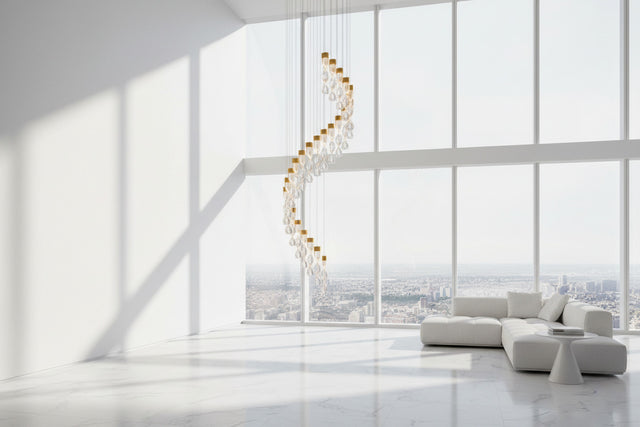 ChandeliersDecor.com-Staircase Chandelier-Grand Twirl Staircase Chandelier: Premium Lighting Solution
