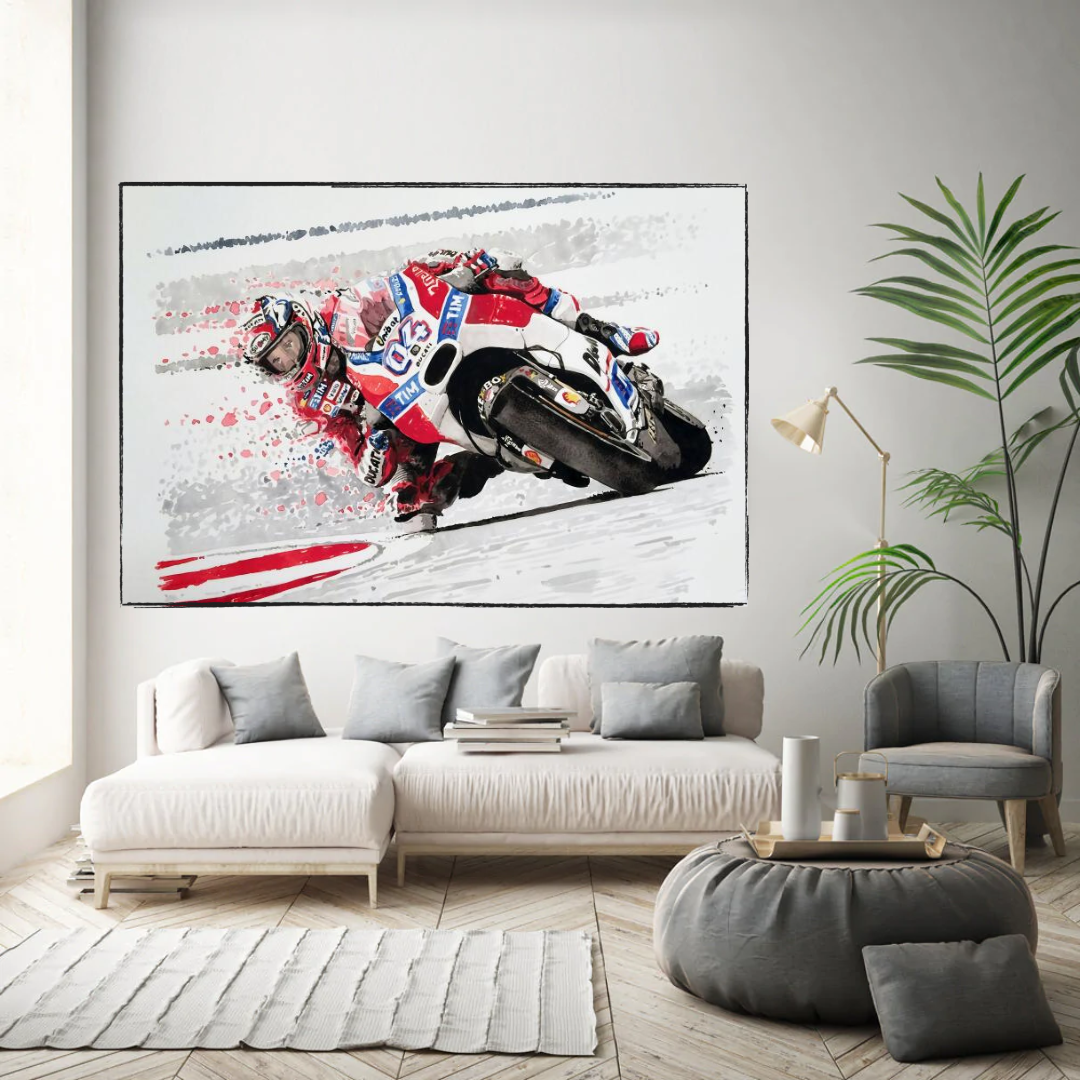 Grandprix Motorbike Racing Canvas Wall Art-ChandeliersDecor.com