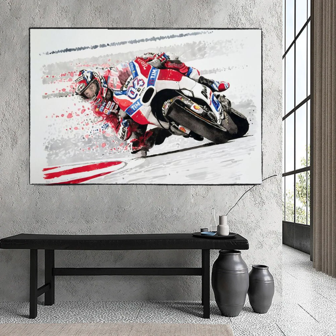 Grandprix Motorbike Racing Canvas Wall Art-ChandeliersDecor.com
