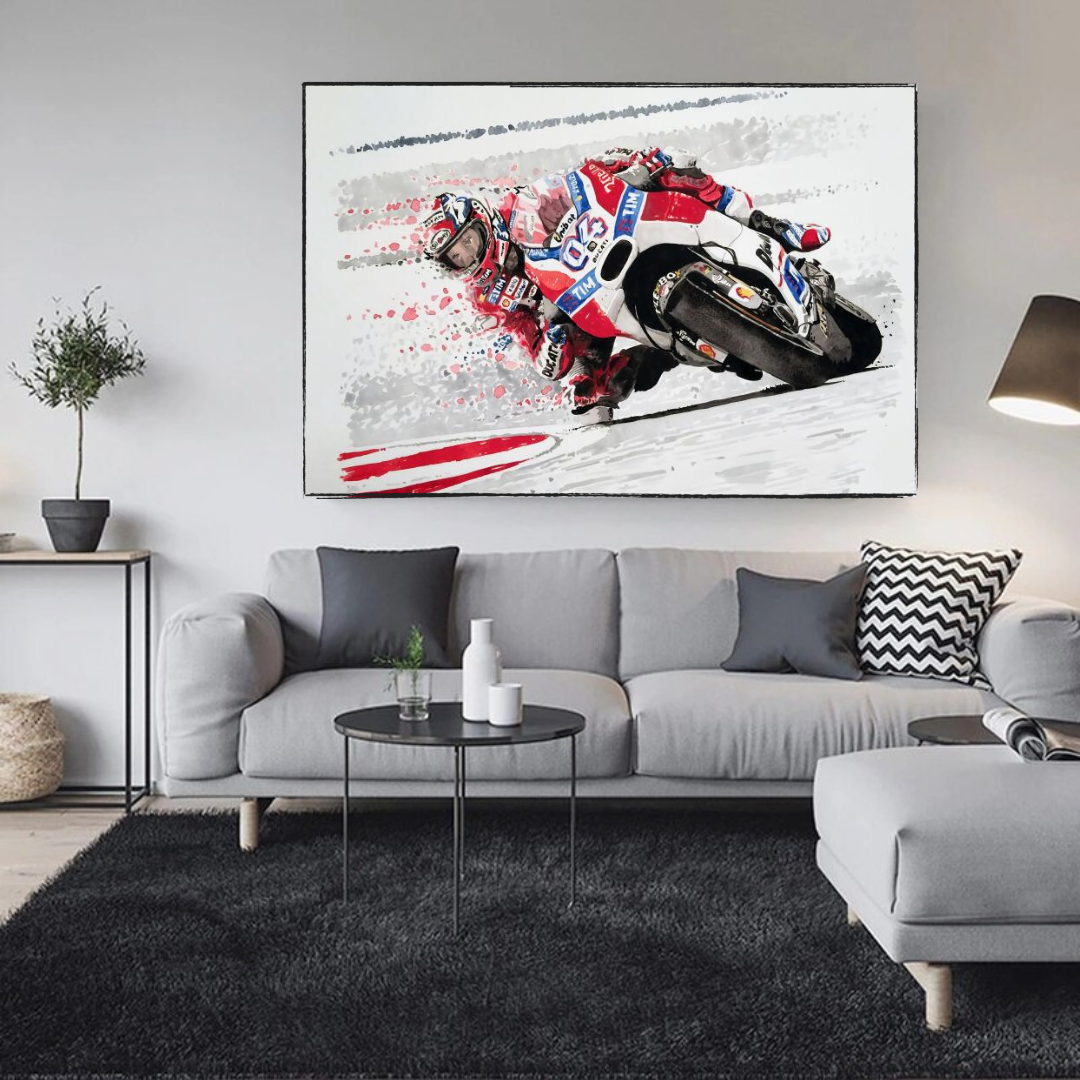 Grandprix Motorbike Racing Canvas Wall Art-ChandeliersDecor.com