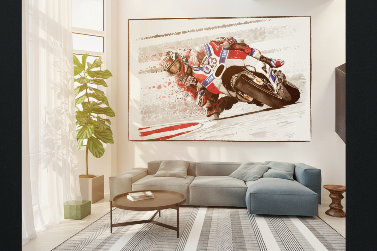 Grandprix Motorbike Racing Canvas Wall Art-ChandeliersDecor.com