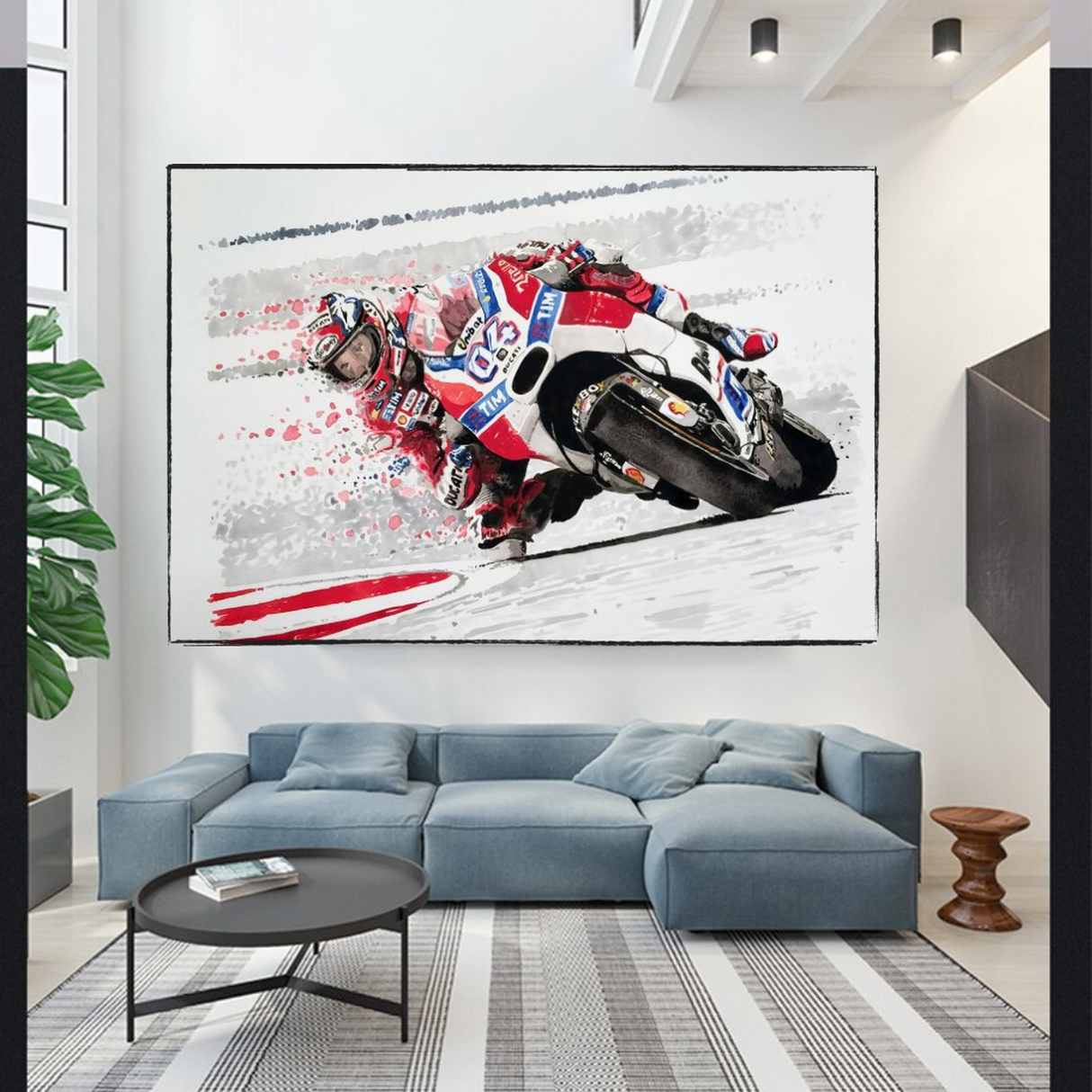 Grandprix Motorbike Racing Canvas Wall Art-ChandeliersDecor.com