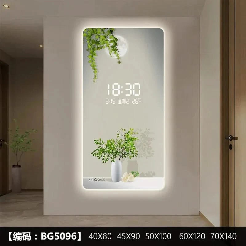 Green Plant Digital Plug-in Electronic Wall Clock-ChandeliersDecor.com