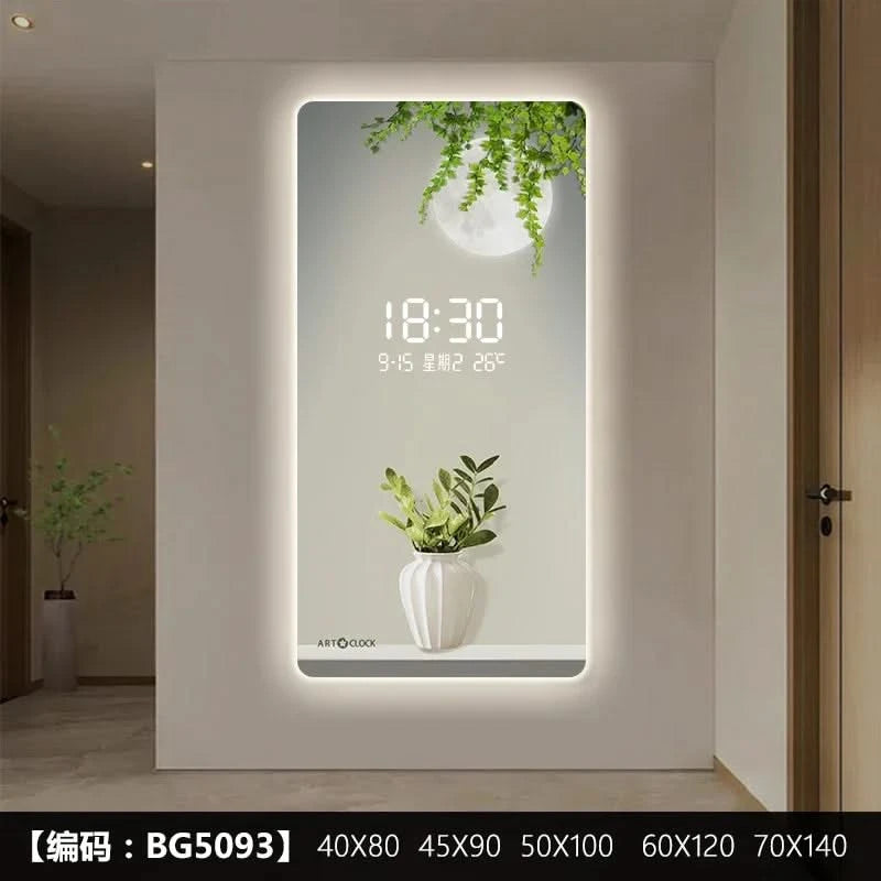 Green Plant Digital Plug-in Electronic Wall Clock-ChandeliersDecor.com