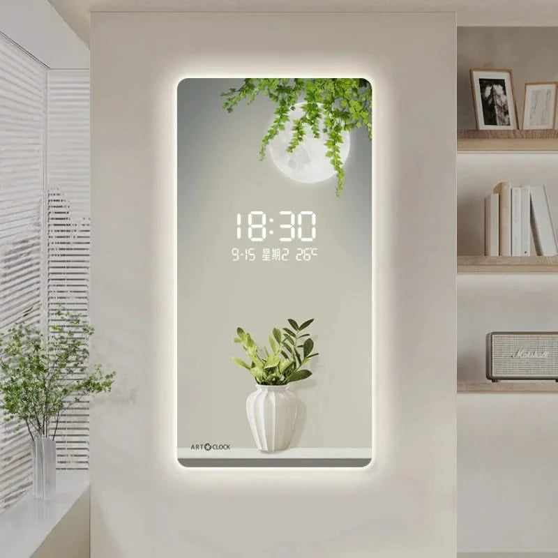 Green Plant Digital Plug-in Electronic Wall Clock-ChandeliersDecor.com