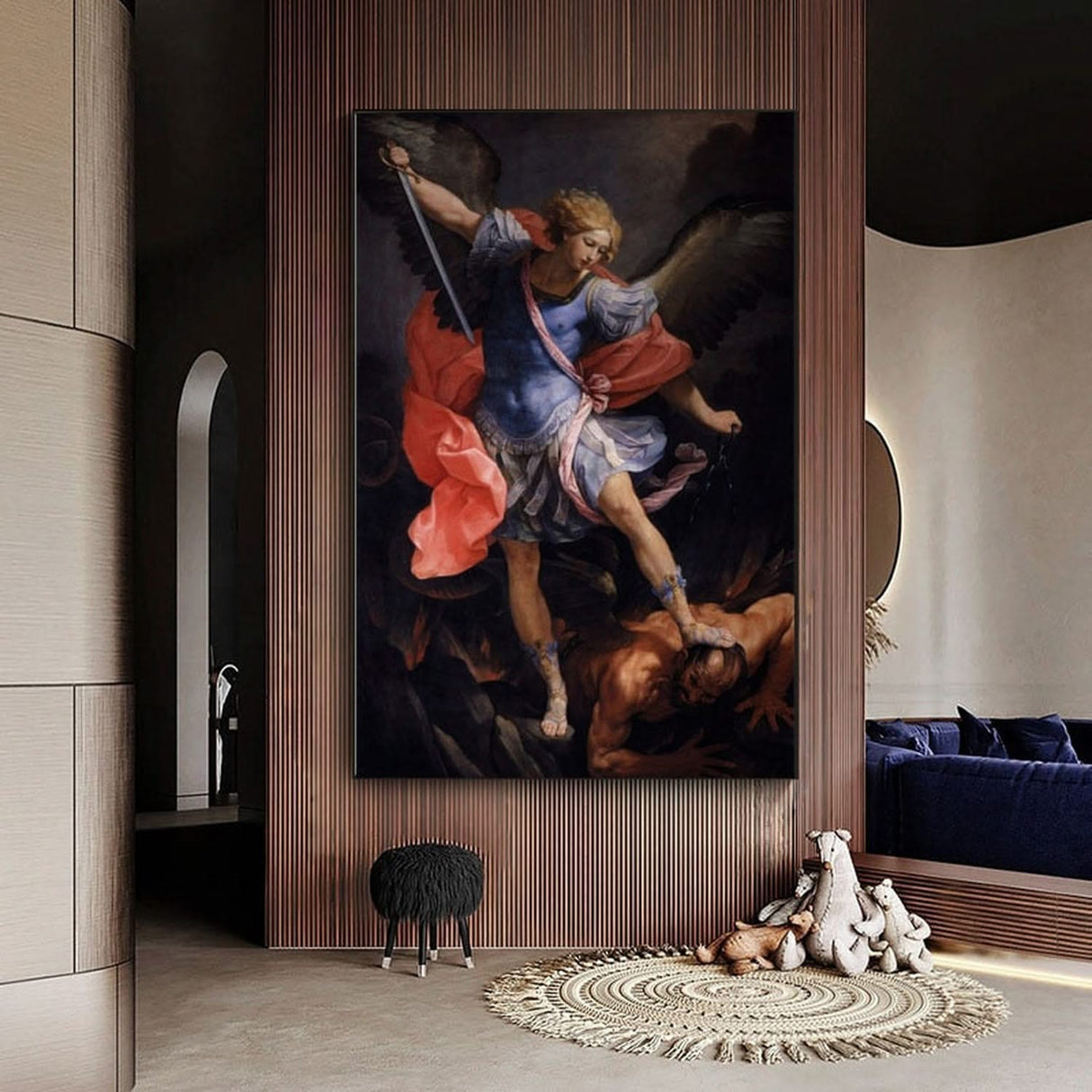 Guido Reni: The Archangel Michael Defeating Satan Canvas Wall Art-ChandeliersDecor.com