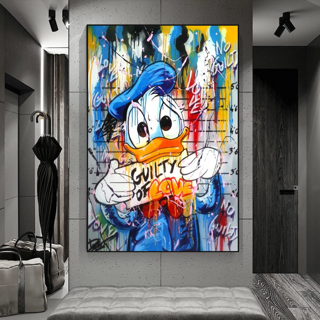 Guilty of Love: Donald Duck Canvas Wall Art-ChandeliersDecor.com