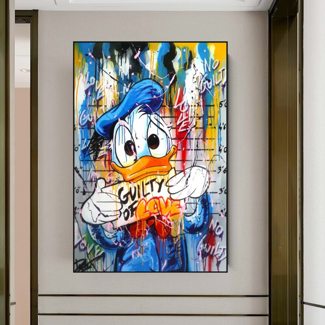 Guilty of Love: Donald Duck Canvas Wall Art-ChandeliersDecor.com
