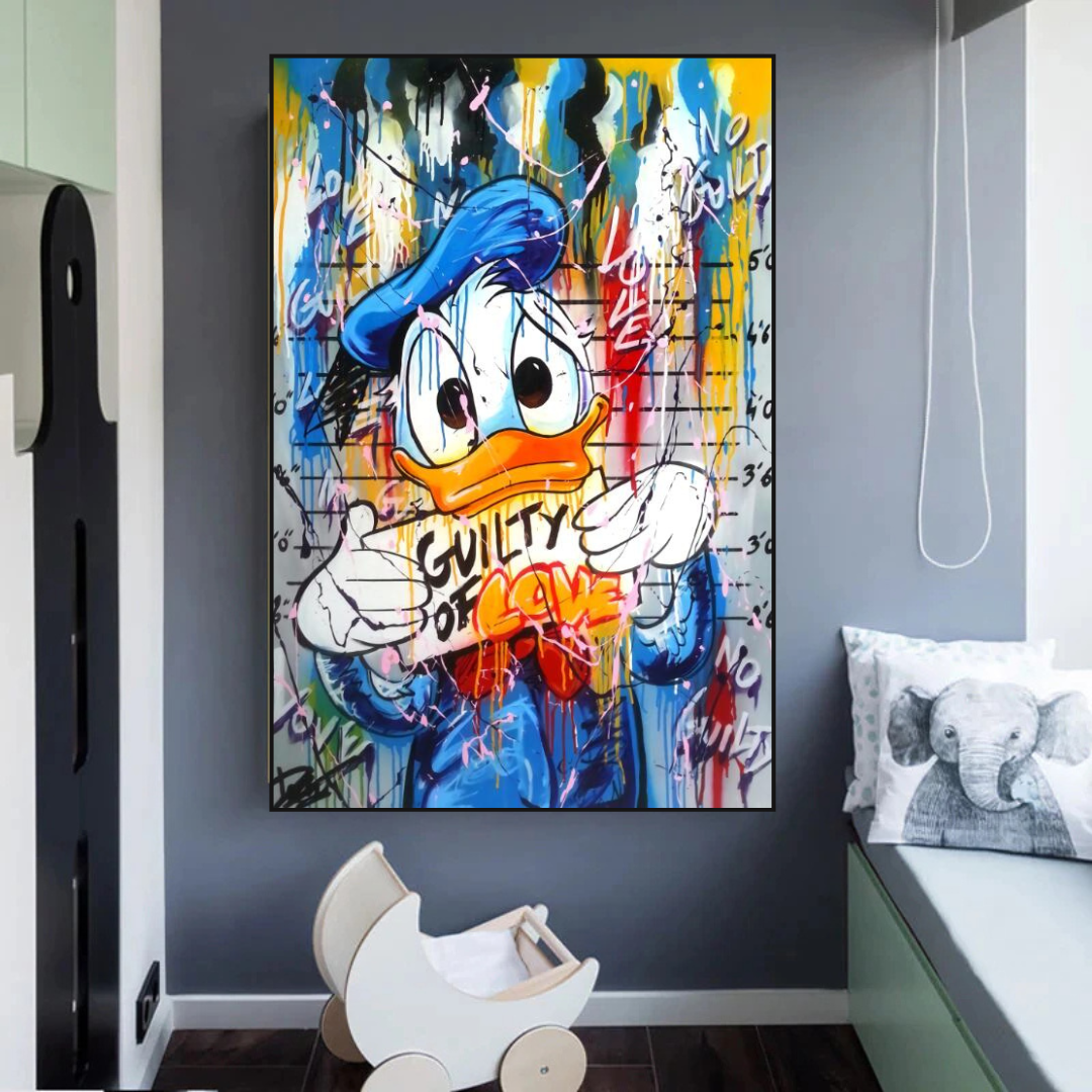 Guilty of Love: Donald Duck Canvas Wall Art-ChandeliersDecor.com