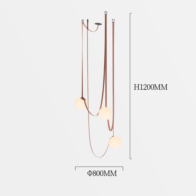 ChandeliersDecor.com-Staircase Chandelier-Hanging Belt Globes Chandelier