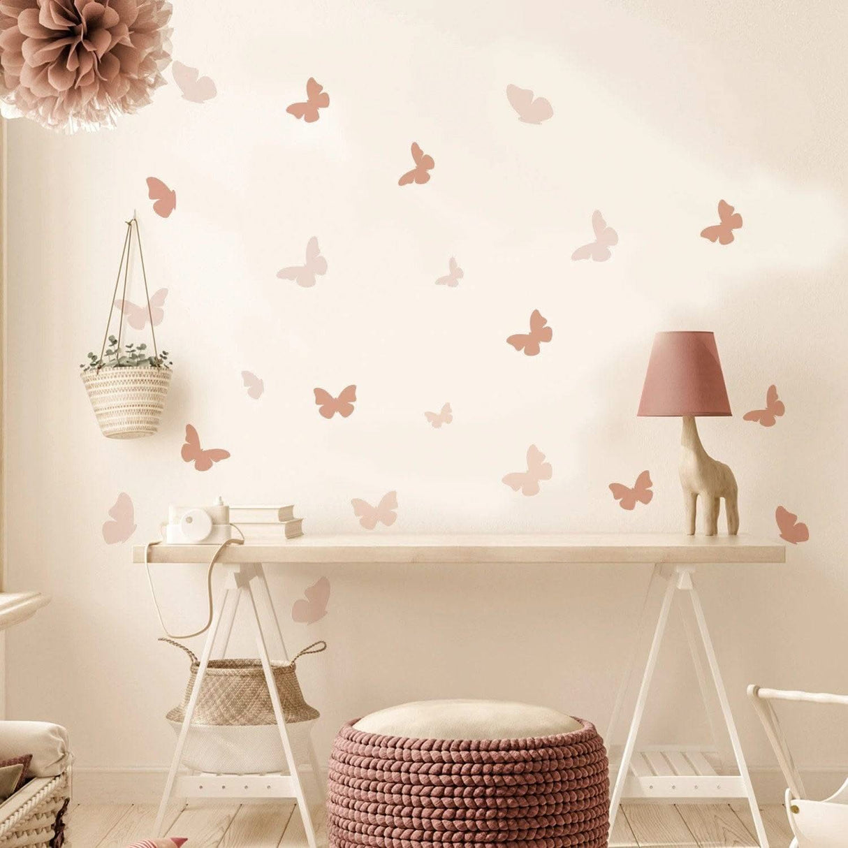 ChandeliersDecor.com-Home Decor Decals-Heart and Butterfly Wall Stickers for Kids Room and Nursery