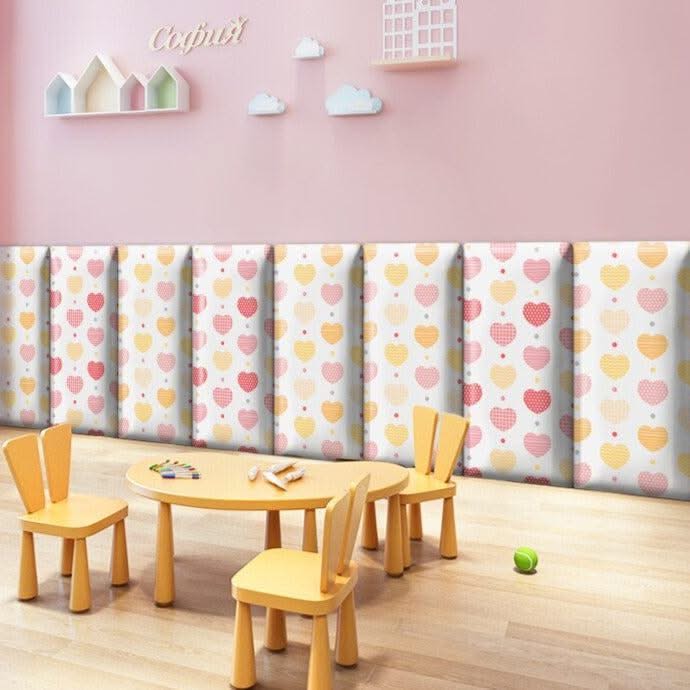 ChandeliersDecor.com-Padded Walls-Hearts of Love Kids Wall Padded Safety Cushions