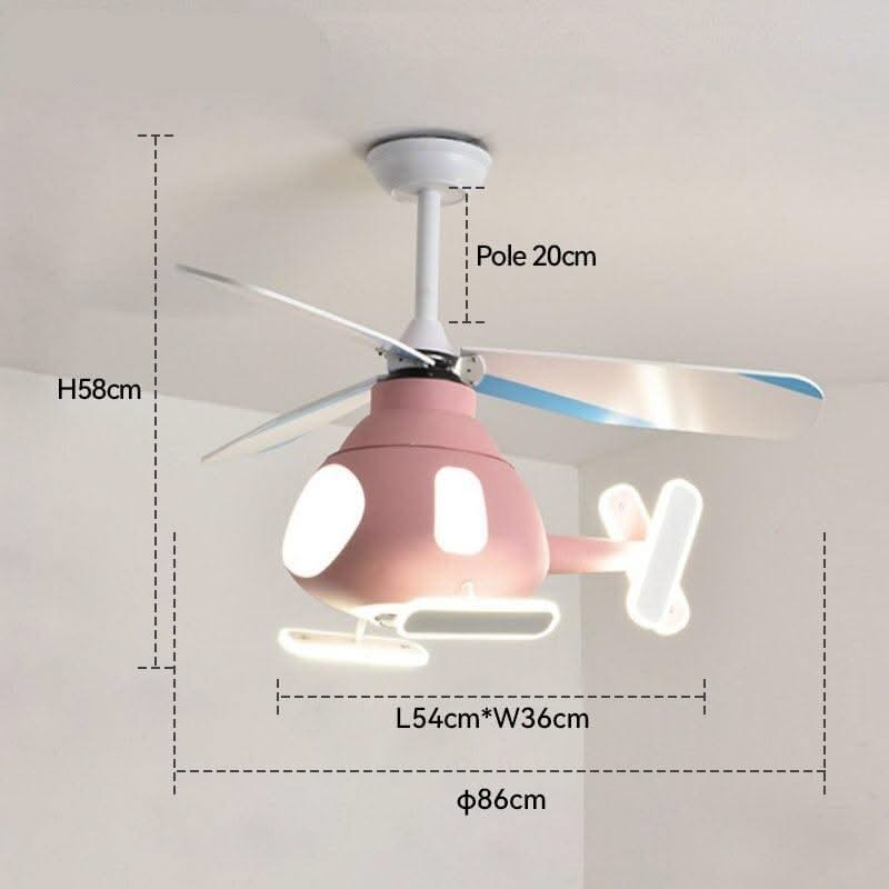 ChandeliersDecor.com-Kids Room Nursery Lighting-Helicopter Ceiling Light and Fan for Kids Room